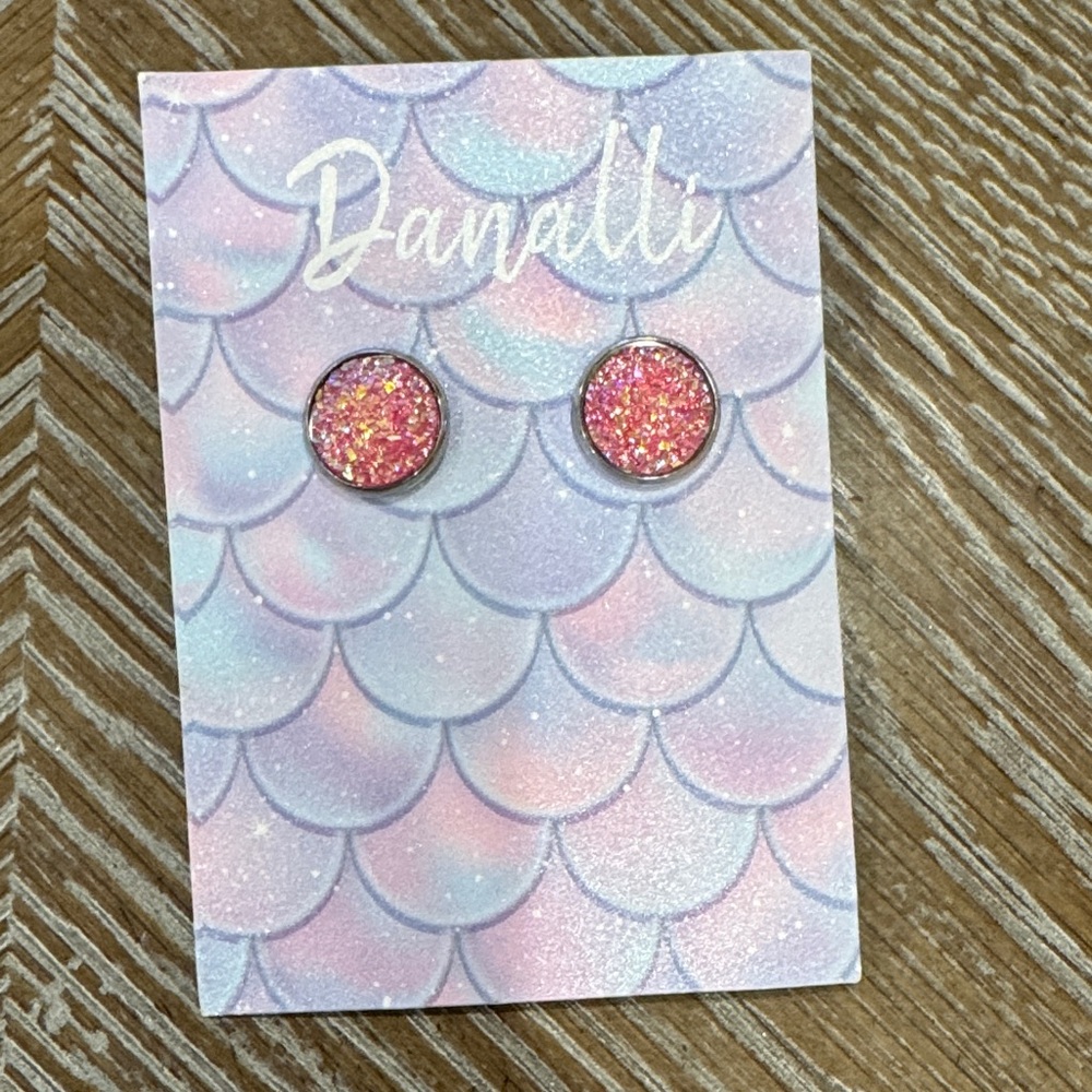 Danalli Pink Glitter Earrings
